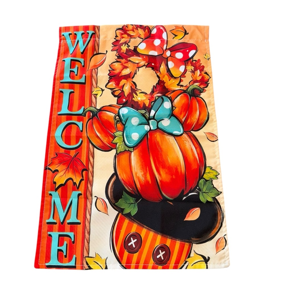 Fall Welcome Polyester Garden Flag Decorative Gift Yard Banner 17”x12” New